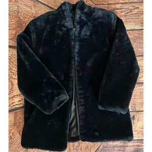 Vintage Faux Fur Coat Women's 60s 70s  Winter‎ Large